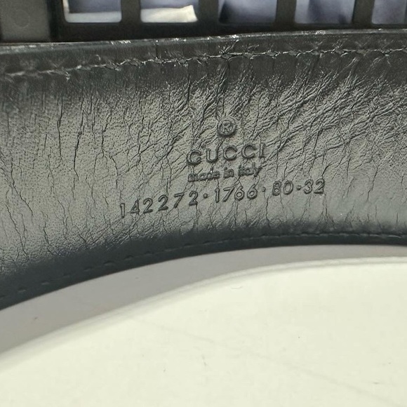 GUCCI authentic vintage G signature buckle black leather belt *authenticated* - Picture 8 of 17